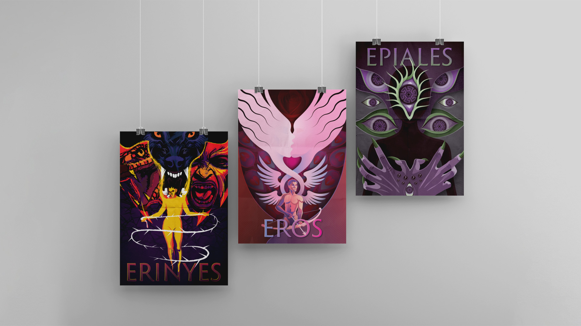 Greek mythology themed poster designs
