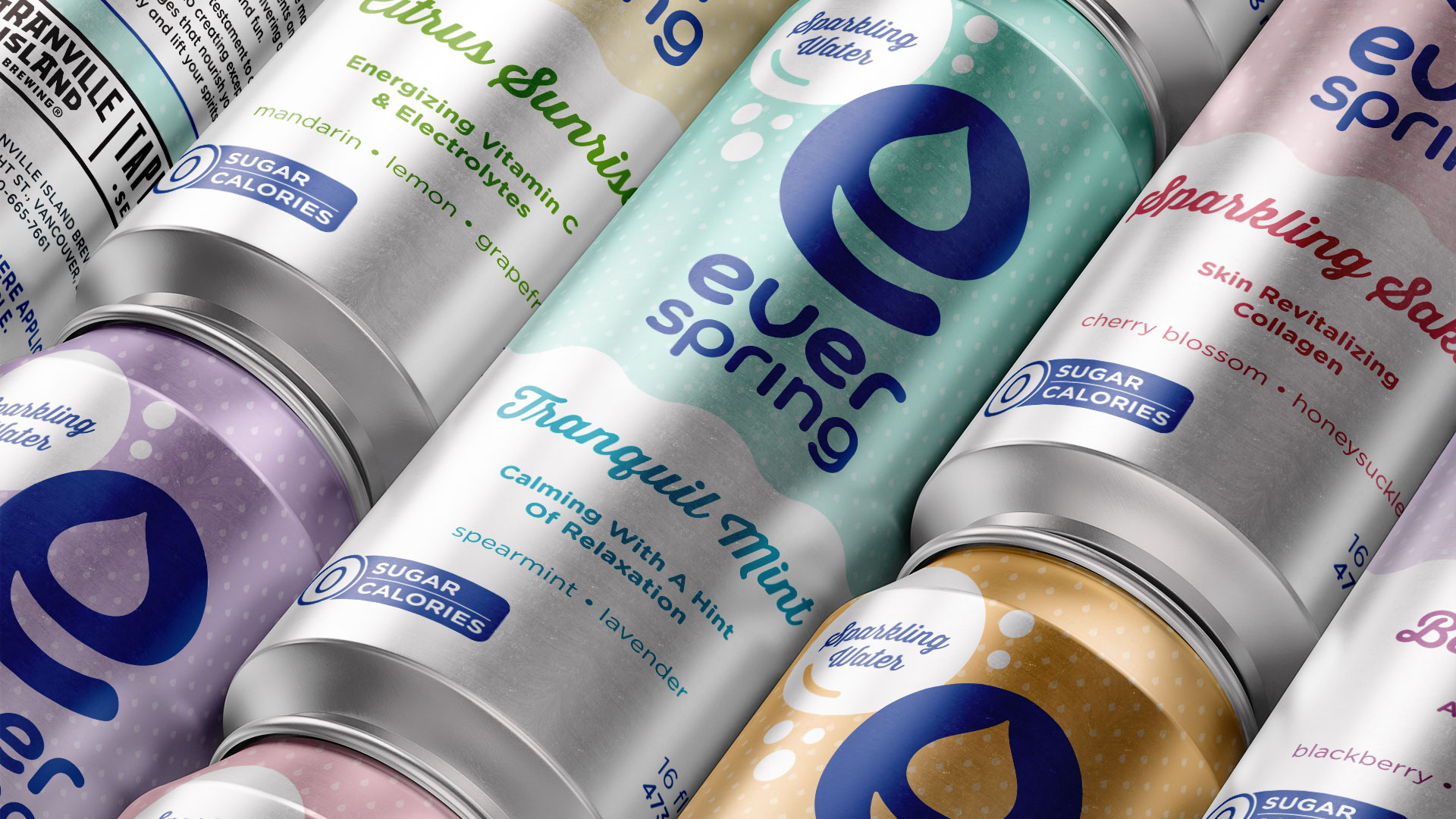Everspring Sparkling Water packaging design